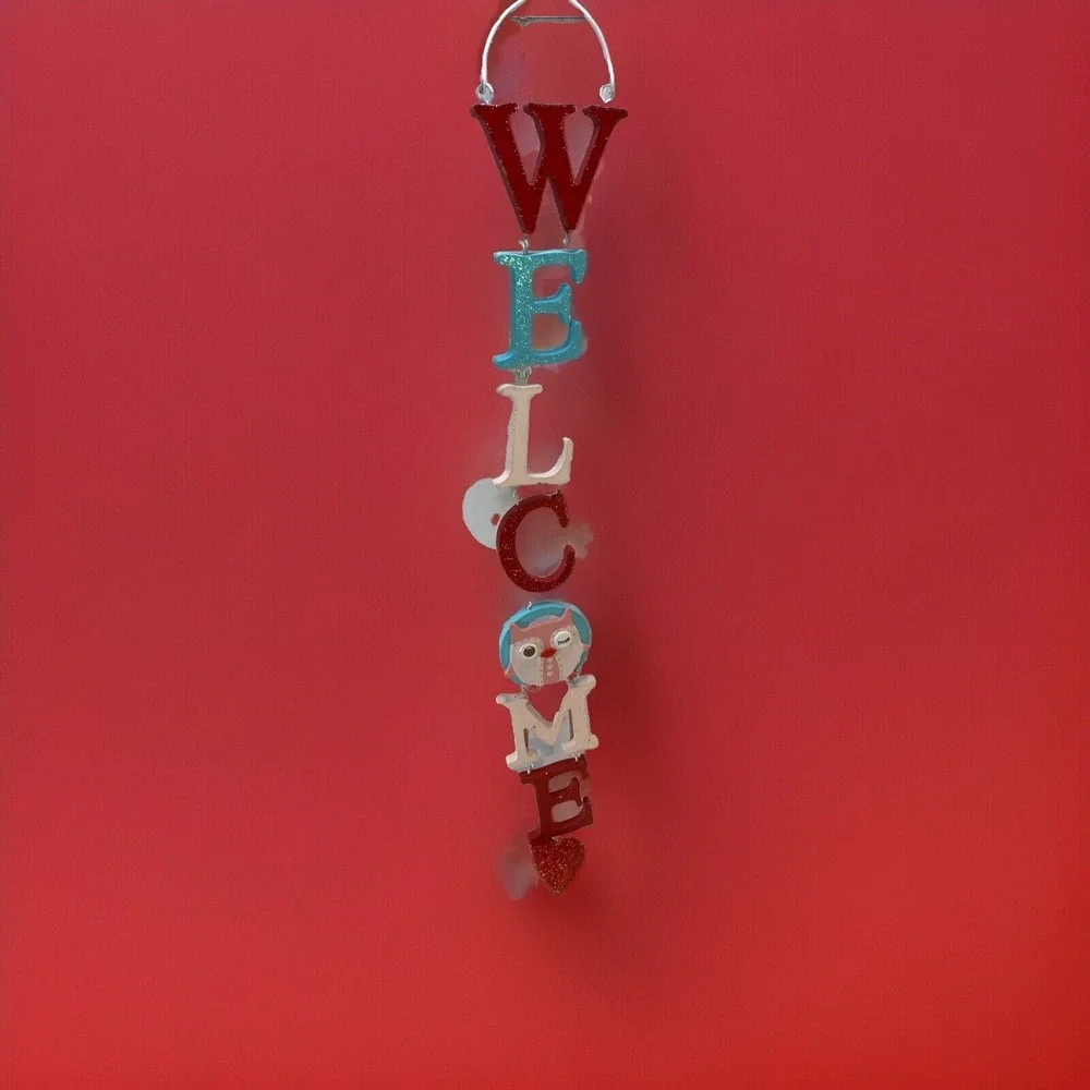 VALENTINE'S DAY HEARTS HANGER Door Wall Art SIGN Hanging Plaque Welcome